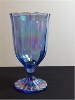 Blue Iridescent Stem Goblet Pioneer Woman Faceted