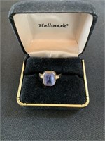 Ring With Purple Stone Marked OB10K (Ostby Barton)