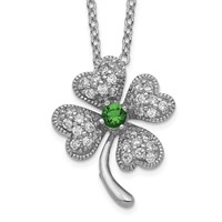 Sterling Silver Austrian Crystal Clover Necklace