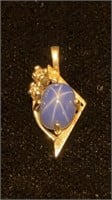 10K? Unmarked Star sapphire  pendant