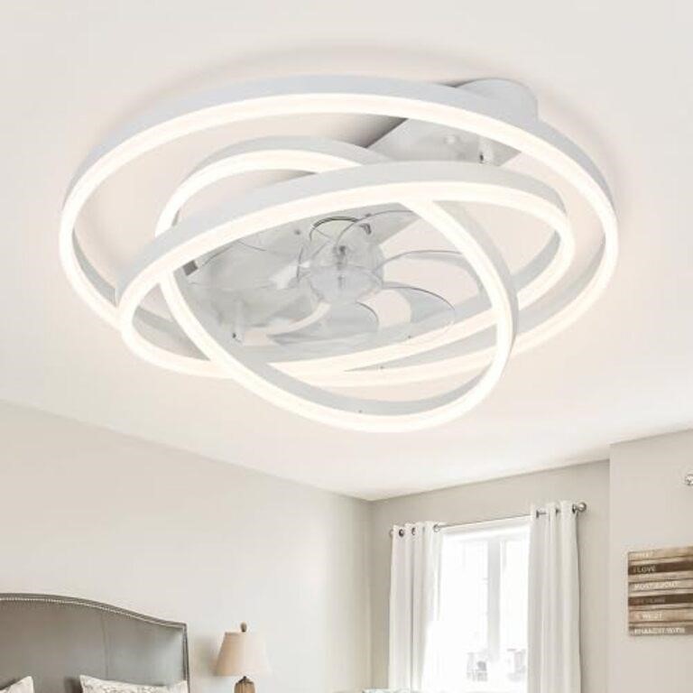 Dawn Whisper Modern Ceiling Fans with Lights, 24"
