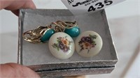 West German Porcelain & Lisner earrings