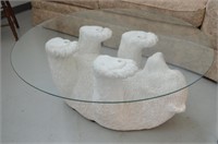 Decorative Bear Base Coffee Table 3ft dia