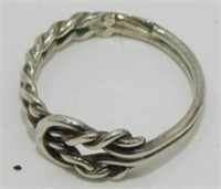 Sterling Silver Ring with Twisted Rope Knot