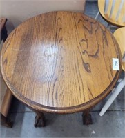 OAK BALL AND CLAW OVAL TABLE