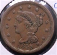 1855 LARGE CENT XF