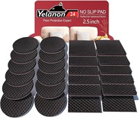 Yelanon Non Slip Furniture Pads -24 pcs 2.5" Furn