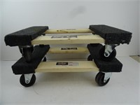 Lot of 2 Franklin Small Carpeted Movers Dolly