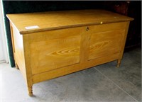 27"H. x 50" W.  Grained Painted Pine Blanket Chest
