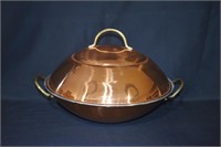 Large Copper Lidded Wok