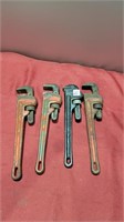 4 ridgid pipe wrenches
