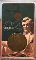 1909 VBD penny & replica set
