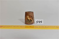 Wooden Toothpick Holder w/Deer marked Columbia, KY