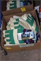 dozen medium double padded leather work gloves