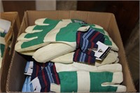 dozen medium double leather farm gloves
