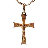 High Polish Crucifix Pendant 10k Yellow Gold