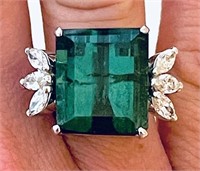 $14,455  21.20 cts Tourmaline & Diamond 18k Ring