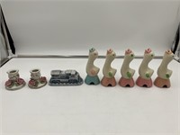 Capodimonte Candleholders/Bird Figures DH
