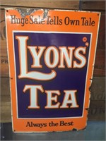 Original Lyons tea enamel sign approx 75 x 50 cm
