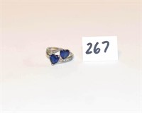 Ring with Blue Heart Stones