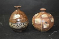 2 Stoneware Vases