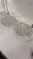 American Fostoria Bowl & Footed Plate Clear Glass