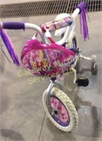 Little girls Disney princess bike with training