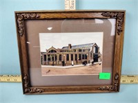 Framed painting of train station 10” x 8”