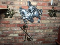 Metal Jousting Knight Plaques