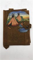Leather Book Cover With Painted Native American
