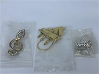 3 Music Theme Brooches