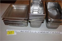 Assorted Stainless steam table dishes