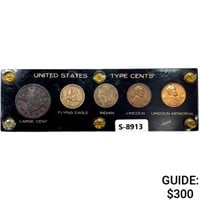 1849-1963 US Type Cents Set [5 Coins]
