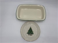 Lenox Christmas Serving Platter & B.C. Clark Plate