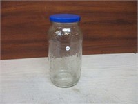 Large Vlastic Glass Pickle Jar