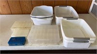 2 - Small and 1 - Medium Storage Containers, 4