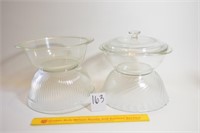 Glassware Lot - 2 Glass Mixing Bowl, Glasbake