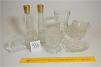 Lot of Clear Glass - Candleholders, 3 Cups, Small