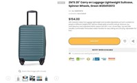 E6445 20 Carry on Luggage Suitcase Green