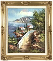 Oil on Canvas, Italianate Landscape 2 Signed Dante