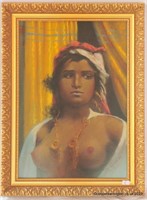 B. Sapierski “Nude” Pastel, Watercolor Painting
