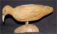 Folk Art Carved Bird - 10"h