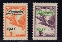 HUNGARY, ZEPPELIN SET, C24-25, MLH, SCV: $80.00