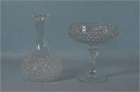 Glass Vase and Indiana Glass Candy Dish w/ Lid