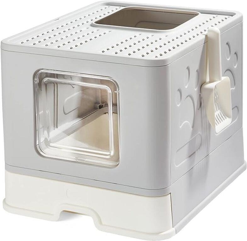 Suhaco Cat Litter Box with Drawer - Grey