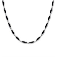 Sterling Silver-Onyx Modern Design Set