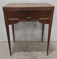 (AB) Wooden Sewing Machine In Cabinet