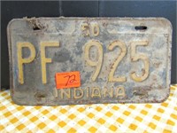1950 IN License Plate