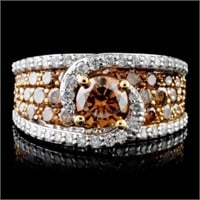 14K White Gold 3.31ctw Fancy Color Diamond Ring