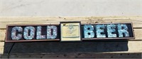 Lighted Large "Miller Cold Beer" Sign